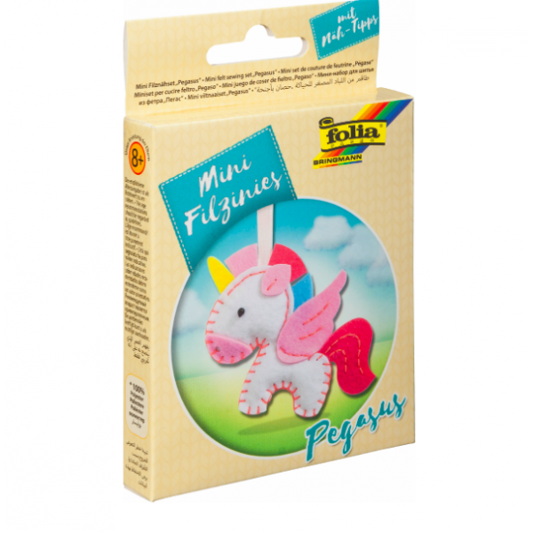 Набор из фетра для пошива мини фигурки, Folia "Mini felt sewing sets", Единорог