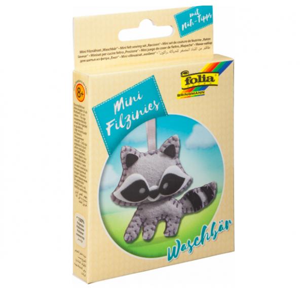 Набор из фетра для пошива мини фигурки, Folia "Mini felt sewing sets", Енот
