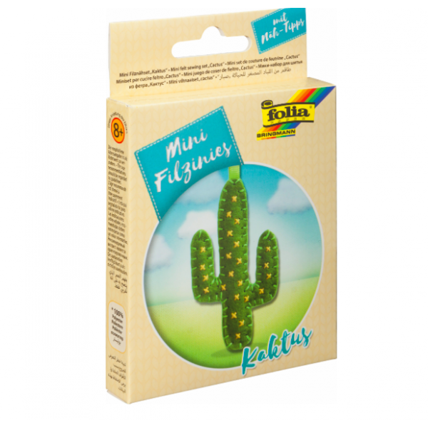 Набор из фетра для пошива мини фигурки, Folia "Mini felt sewing sets", Кактус
