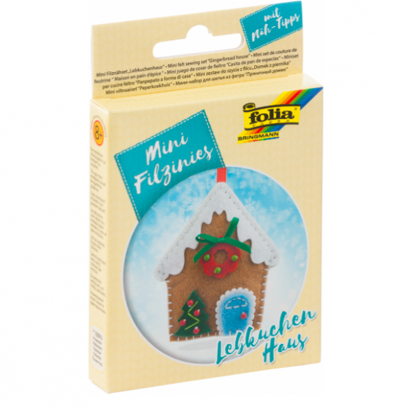 Набор из фетра для пошива мини фигурки, Folia "Mini felt sewing sets", Рождественский домик