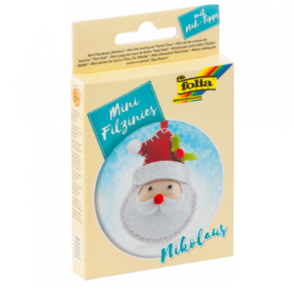 Набор из фетра для пошива мини фигурки, Folia "Mini felt sewing sets", Санта