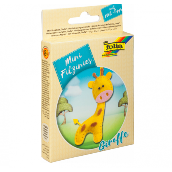 Набор из фетра для пошива мини фигурки, Folia "Mini felt sewing sets", Жираф
