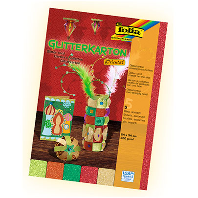 Набор картона с блестками Folia Glitter Board 300г, Oriental