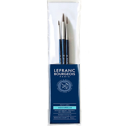Набор кистей для акварели Lefranc Fine Squirrel Brashes, 3шт (№ 2,6,10)