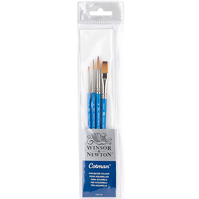 Набор кистей из синтетического ворса Winsor Ser. Cotman Brushes 4.1, 4шт