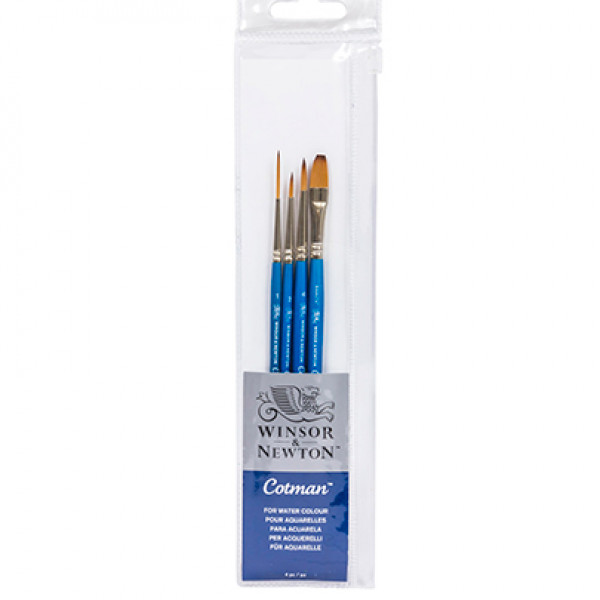 Набор кистей из синтетического ворса Winsor Ser. Cotman Brushes 4, 4 шт