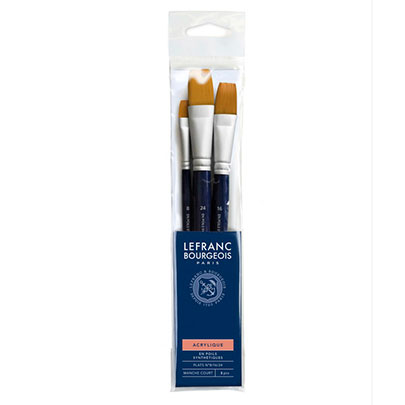 Набор кистей Lefranc Fine Synthetic Brushes Set, синтетика, 3 шт