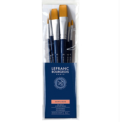 Набор кистей Lefranc Fine Synthetic Brushes Set, синтетика, 6 шт
