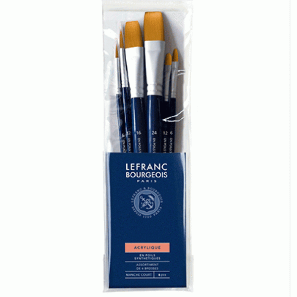 Набір пензлів Lefranc Fine Synthetic Brushes Set, синтетика, 6 шт