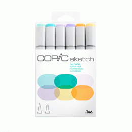 Набір маркерів Copic Sketch Set "Pale Pastels", 6 шт Набір маркерів Copic Sketch Set "Pale Pastels", 6 шт