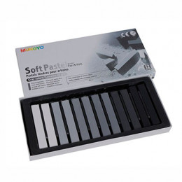 Набір м'якої пастелі "Сірий", 12 шт