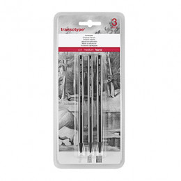Набір вугільних олівців Transotype, 3 шт (м'який / середній / жорсткий)
