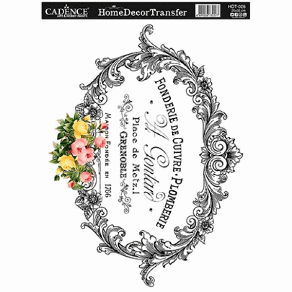 Натирання чорно-біле Cadence Home Decor Transfer, 25х35 см, HDT-026