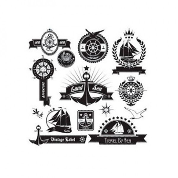 Натирання чорно-біле вантажу Cadence Rub On Transfers Blac Vintage, 17х25 см, R-041