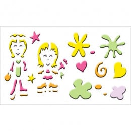 Об'ємний трафарет Deco 3D Stencil, 30 x 15 см, Girly collection