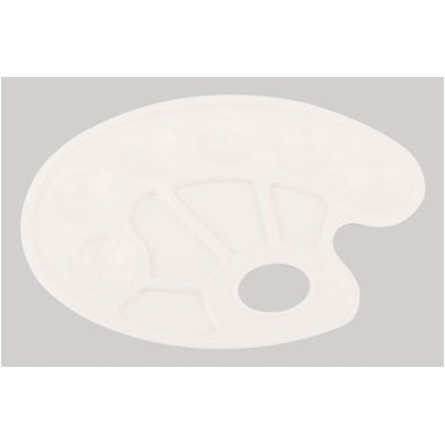 Палитра пластиковая овальная  D.K.Art & Craft, с лунками, 17х23,5 см