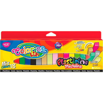 Пластилин квадратный Colorino, 18 цв.