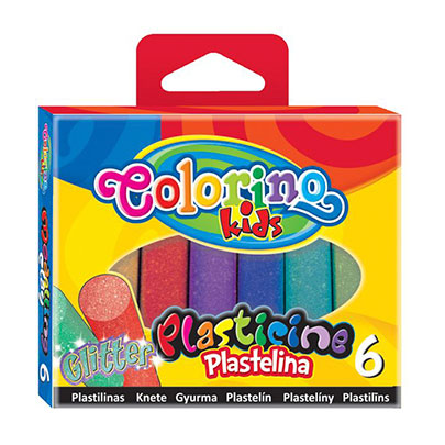 Пластилин с блеском Colorino, 6 цветов