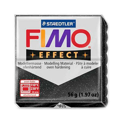 Полимерная глина Fimo Effect 56гр., № 052 черный металлик