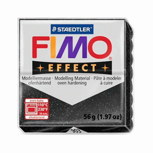 Полімерна глина Fimo Effect 56гр., № 052 Чорний металік