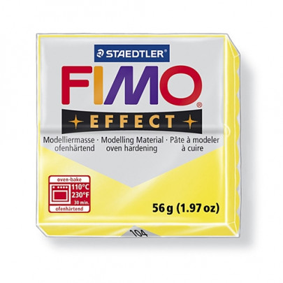 Полимерная глина Fimo Effect 56гр., № 104 полупрозрачный желтый