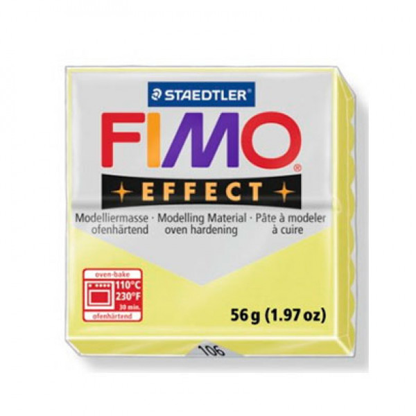 Полімерна глина Fimo Effect 56гр., № 106, Жовта лимонна
