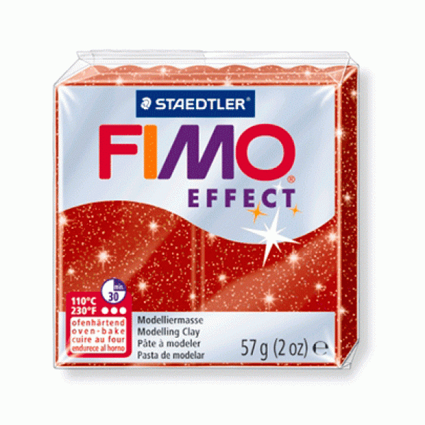 Полімерна глина Fimo Effect 56гр., № 202 Червоний металік