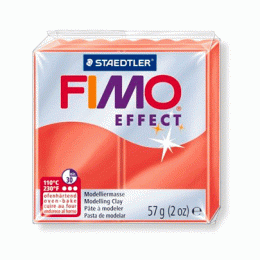 Полімерна глина Fimo Effect 56гр., № 204 Напівпрозора червона