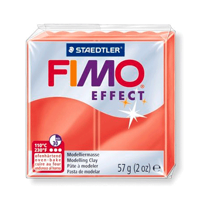 Полимерная глина Fimo Effect 56гр., № 204 полупрозрачный красный