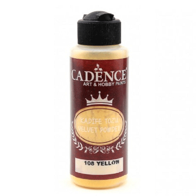 Пудра бархатная (флок) Cadence Velvet Powder, 120 мл, желтый