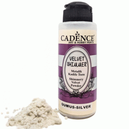Пудра бархатная перламутровая (флок) Cadence Velvet Powder Shimmer, 120 мл, (Silver) Серебро