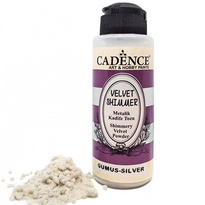 Пудра бархатная перламутровая (флок) Cadence Velvet Powder Shimmer, 120 мл, (Silver) Серебро