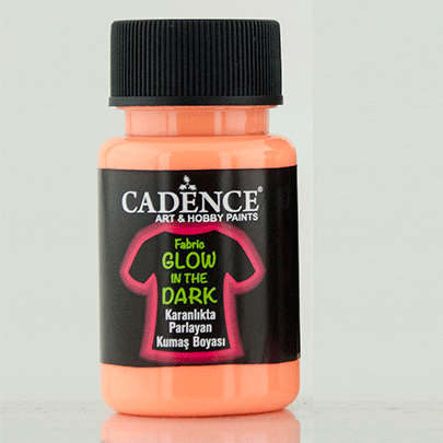 Светонакопительная акриловая краска для ткани, Cadence Fabric Glow In The Dark, 50 мл, Оранжевая
