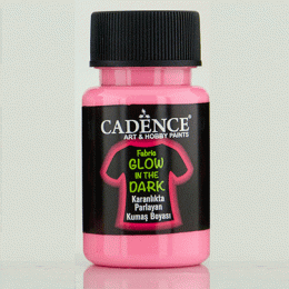 Світлонакопичувальні акрилова фарба для тканини, Cadence Fabric Glow In The Dark, 50 мл, Рожева