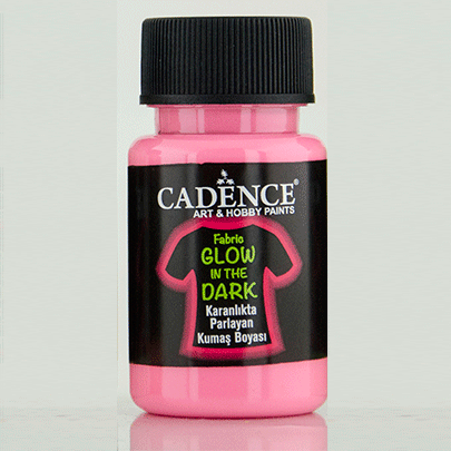 Светонакопительная акриловая краска для ткани, Cadence Fabric Glow In The Dark, 50 мл, Розовая
