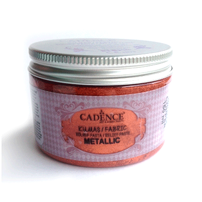 Текстурная паста для ткани металлик Fabric Metallic Relief Past, 150 мл, медь