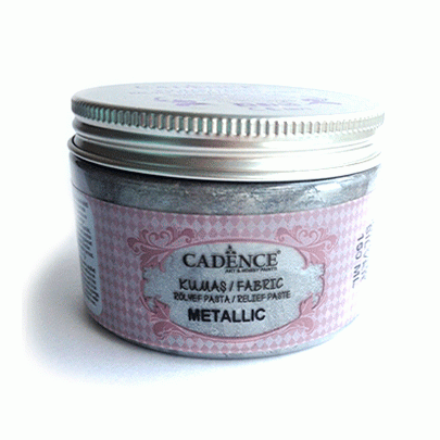 Текстурная паста для ткани металлик Fabric Metallic Relief Past, 150 мл, перламутровый