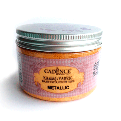 Текстурная паста для ткани металлик Fabric Metallic Relief Past, 150 мл, золото