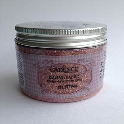 Текстурная паста для ткани с глиттером Fabric Glitter Relief Past, 150 мл, медь