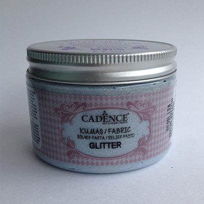 Текстурная паста для ткани с глиттером Fabric Glitter Relief Past, 150 мл, серебро