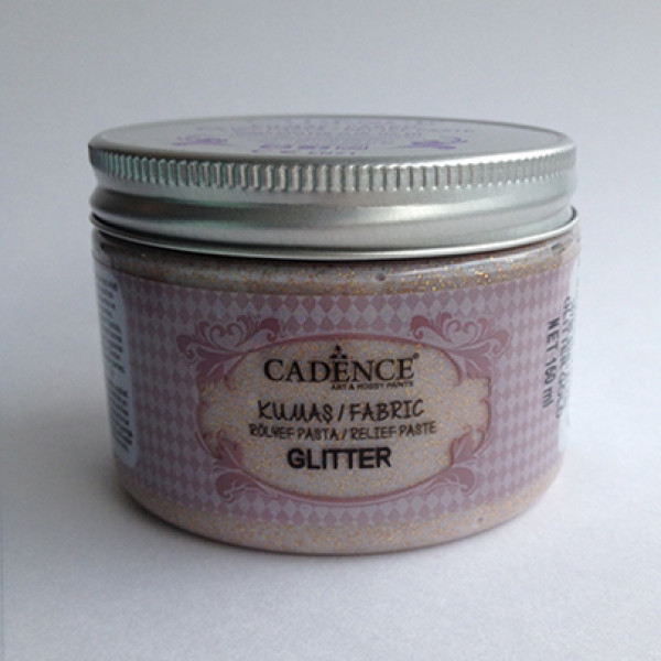 Текстурна паста для тканини з глітером Fabric Glitter Relief Past, 150 мл, Золота