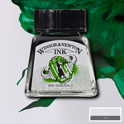 Тушь художественная №235 Изумрудный, Drawing Inks Winsor&Newton 